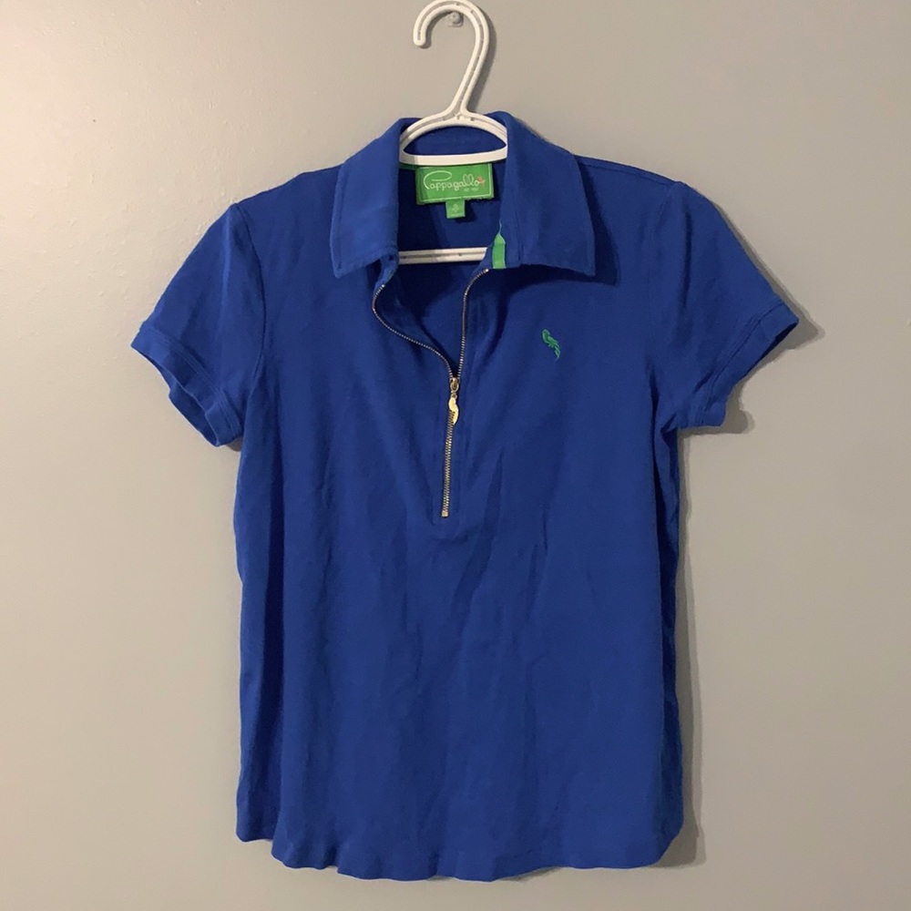 Royal Blue Zip-Up Top by Cappagallo